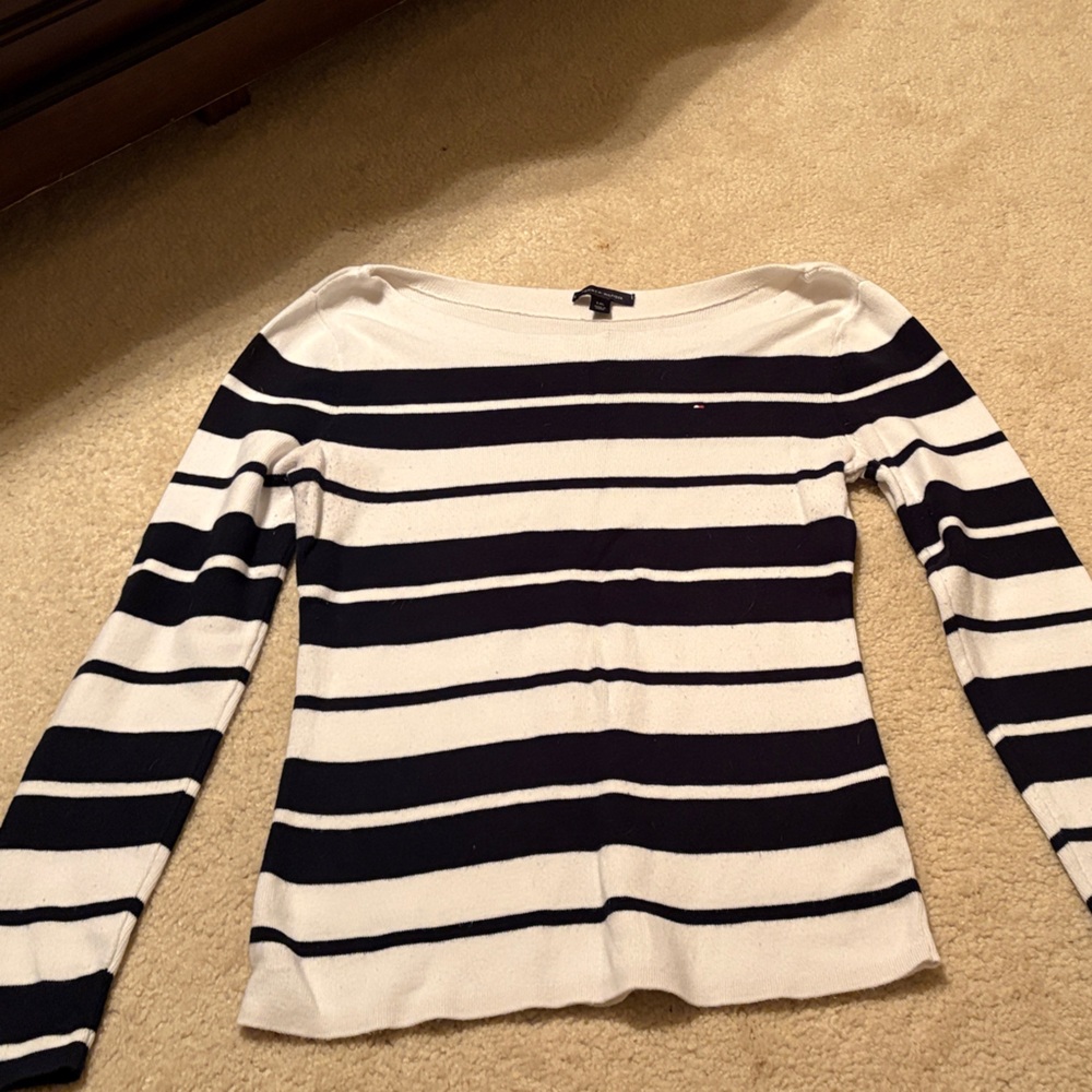 Women’s Tommy Hilfiger Striped Black and White Sweater - Size L